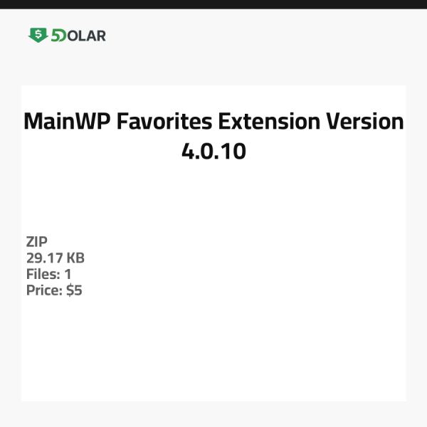 MainWP Favoriten Erweiterung - Version 4.0.10