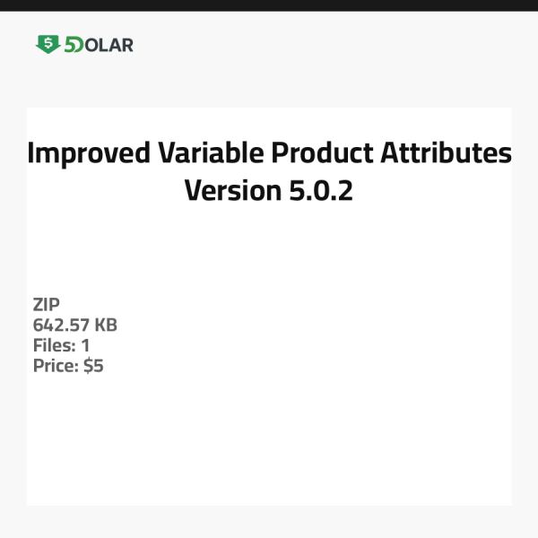 Verbesserte variable Produktattribute - Version 5.0.2