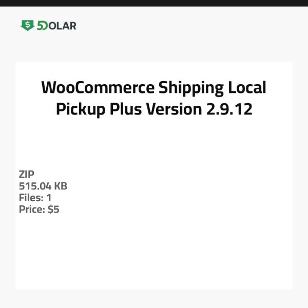 WooCommerce Versand Lokale Abholung Plus - Version 2.9.12