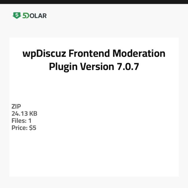 wpDiscuz Frontend Moderation Plugin - Version 7.0.7
