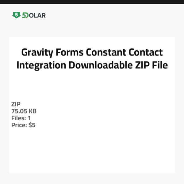 تكامل Gravity Forms مع Constant Contact - ملف ZIP قابل للتنزيل