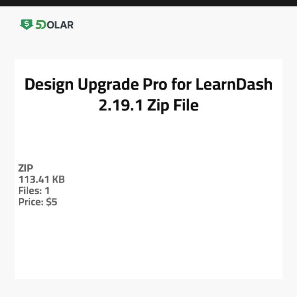 Design Upgrade Pro für LearnDash 2.19.1 - Zip-Datei