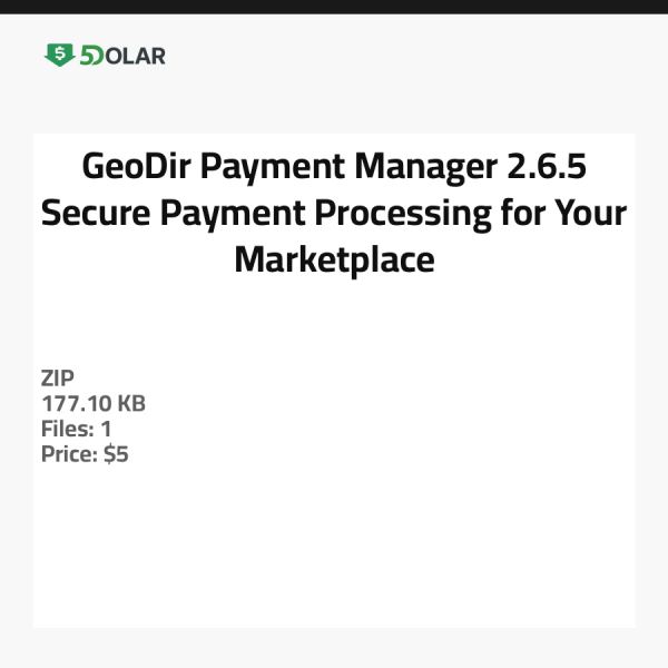 GeoDir Zahlungsmanager 2.6.5 - Sichere Zahlungsabwicklung für Ihren Marktplatz