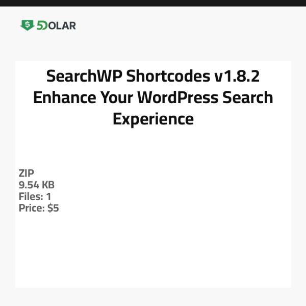 SearchWP Shortcodes v1.8.2 - Verbessern Sie Ihr WordPress-Sucherlebnis