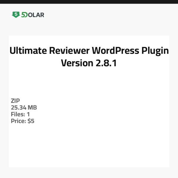 Ultimate Reviewer WordPress Plugin - Version 2.8.1