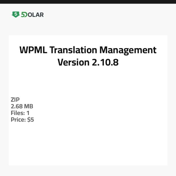 WPML Übersetzungsmanagement - Version 2.10.8