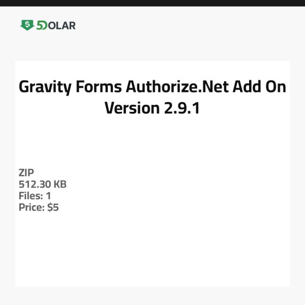 إضافة Gravity Forms Authorize.Net - الإصدار 2.9.1