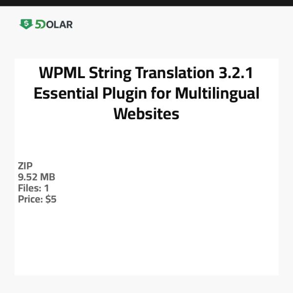 WPML String Translation 3.2.1 - Essenzielles Plugin für mehrsprachige Websites