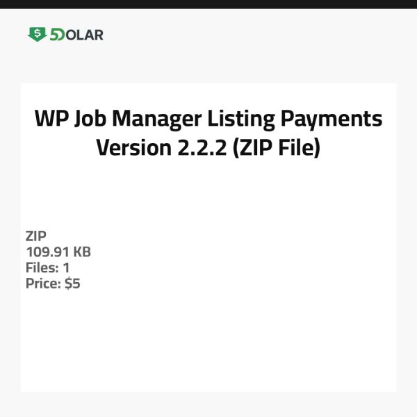 WP Job Manager Listing Payments - Version 2.2.2 (ZIP-Datei)