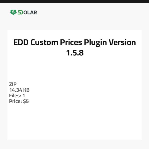 EDD Custom Prices Plugin - Version 1.5.8