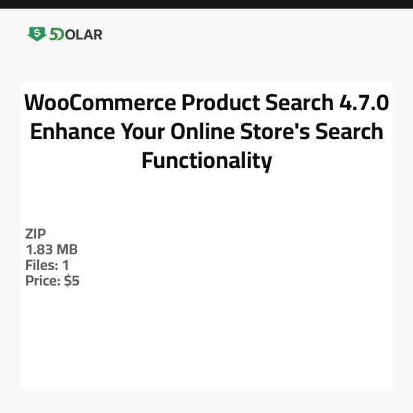 WooCommerce Produkt Suche 4.7.0 - Verbessern Sie die Suchfunktionalität Ihres Online-Shops
