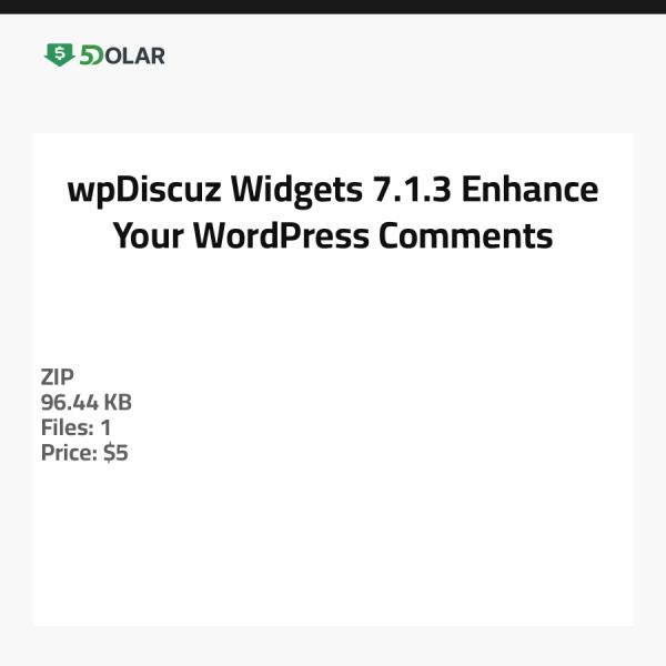 wpDiscuz Widgets 7.1.3 - Verbessern Sie Ihre WordPress-Kommentare