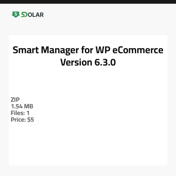 Smart Manager für WP eCommerce - Version 6.3.0