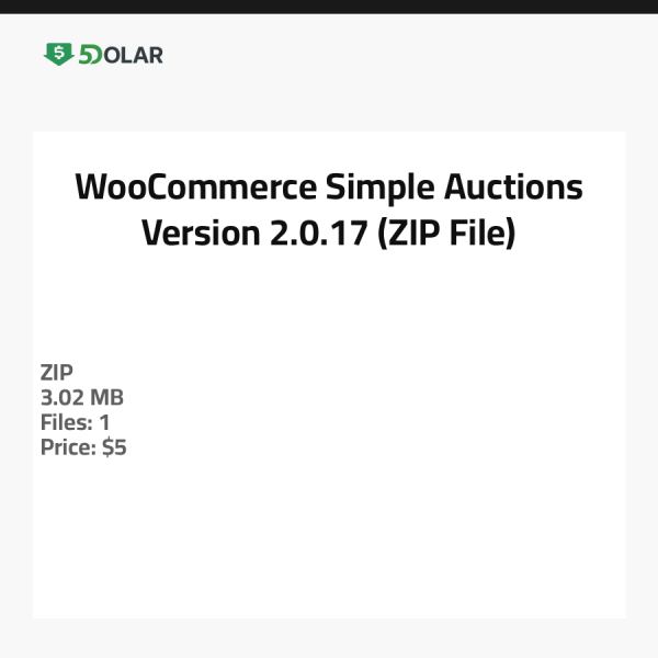 WooCommerce Simple Auctions - Version 2.0.17 (ZIP-Datei)