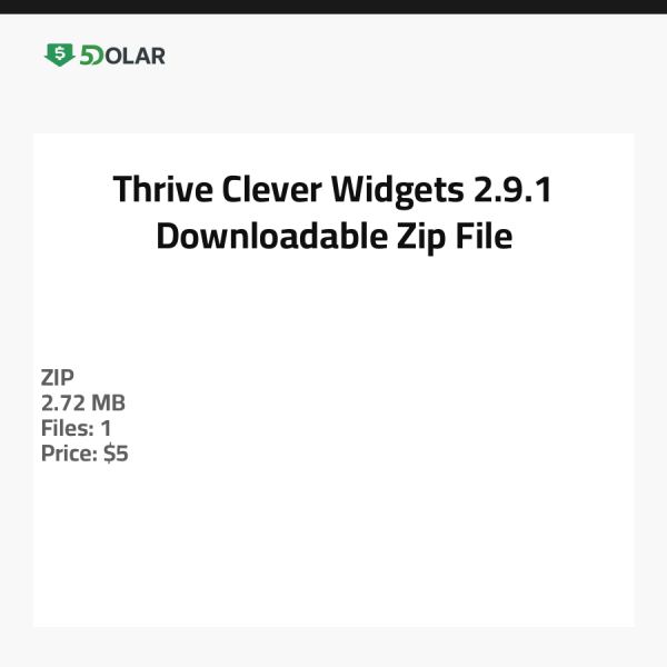 Thrive Clever Widgets 2.9.1 - Herunterladbare Zip-Datei