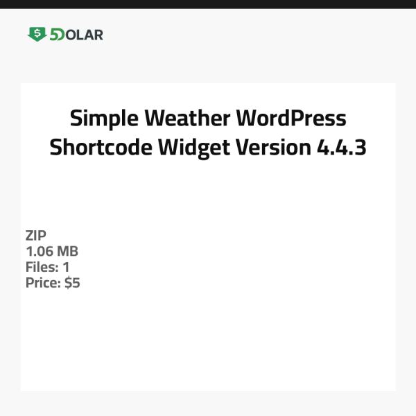 Einfaches Wetter WordPress Shortcode Widget - Version 4.4.3