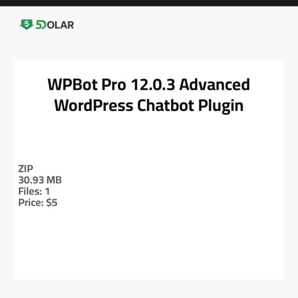 WPBot Pro 12.0.3 - Fortgeschrittenes WordPress Chatbot Plugin