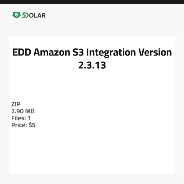 EDD Amazon S3 Integration - Version 2.3.13