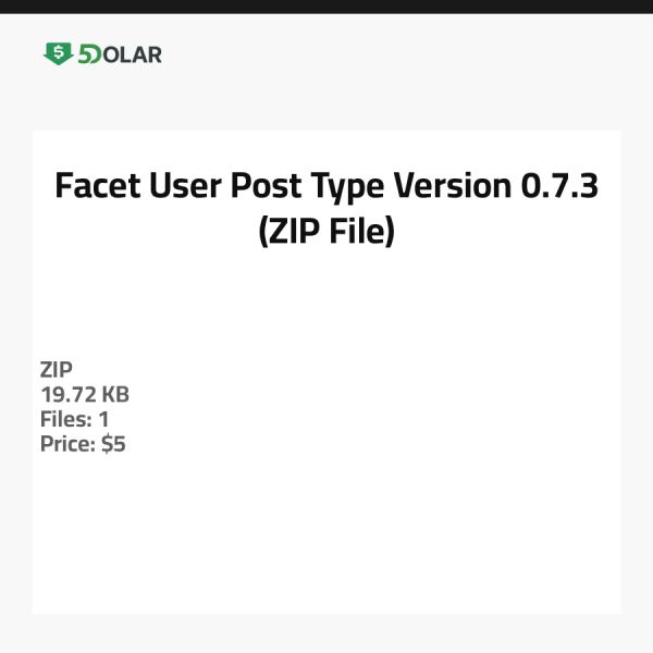 Facet User Post Type - Version 0.7.3 (ZIP-Datei)