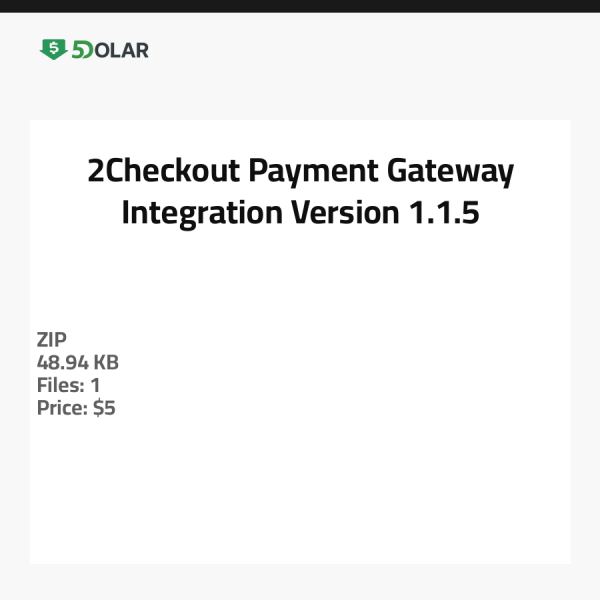 2Checkout Zahlungs-Gateway-Integration - Version 1.1.5