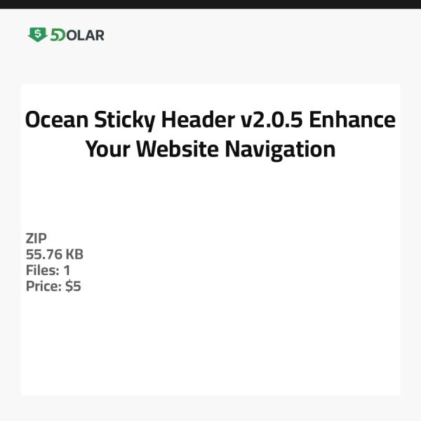 رأس الصفحة اللاصق Ocean v2.0.5 - عزز تنقل موقعك الإلكتروني