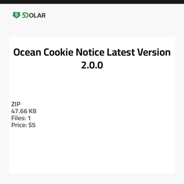 Ocean Cookie Hinweis - Neueste Version 2.0.0
