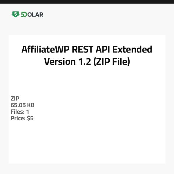 AffiliateWP REST API Extended - Version 1.2 (ZIP-Datei)