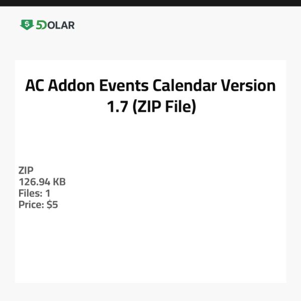 تقويم أحداث AC Addon - الإصدار 1.7 (ملف ZIP)