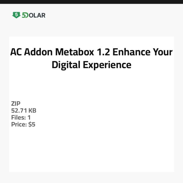 AC Addon Metabox 1.2 - Verbessern Sie Ihr digitales Erlebnis