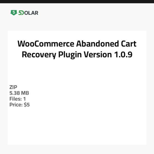 WooCommerce Abandoned Cart Recovery Plugin - Version 1.0.9
