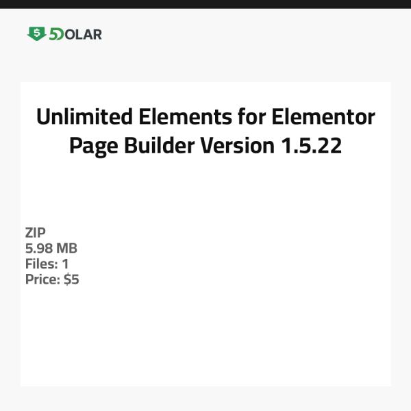 Unbegrenzte Elemente für Elementor Page Builder - Version 1.5.22