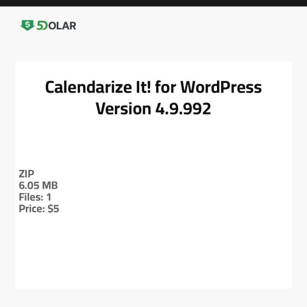 Calendarize It! für WordPress - Version 4.9.992