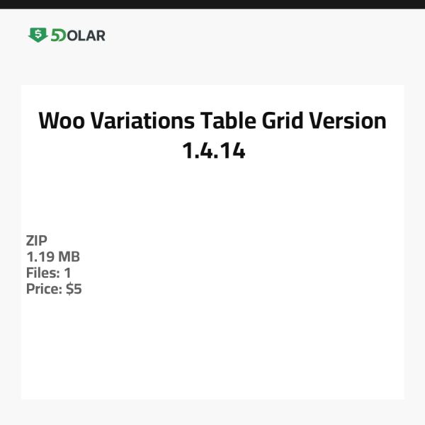 Woo Variationen Tabellenraster - Version 1.4.14
