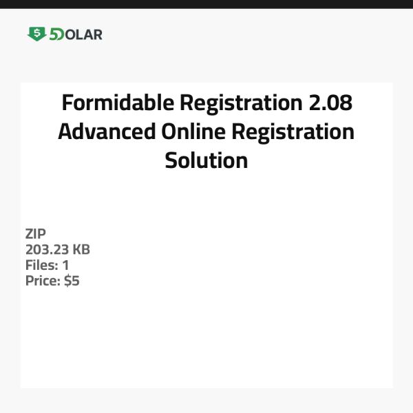 Formidable Registration 2.08 - Fortschrittliche Online-Registrierungslösung