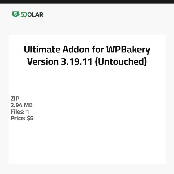 Ultimate Addon für WPBakery - Version 3.19.11 (Unberührt)