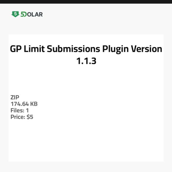 GP Limit Submissions Plugin - Version 1.1.3