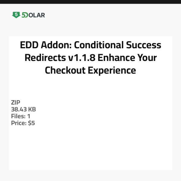 EDD Addon: Bedingte Erfolgs-Weiterleitungen v1.1.8 - Verbessern Sie Ihr Checkout-Erlebnis