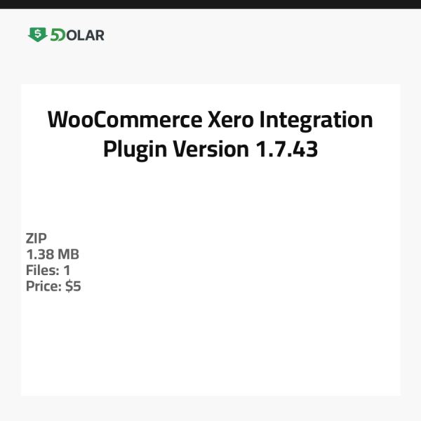 WooCommerce Xero Integration Plugin - Version 1.7.43