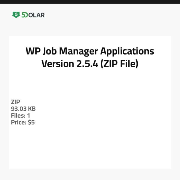 WP Job Manager Anwendungen - Version 2.5.4 (ZIP-Datei)
