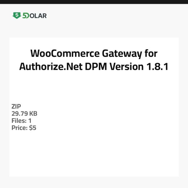 WooCommerce Gateway für Authorize.Net DPM - Version 1.8.1