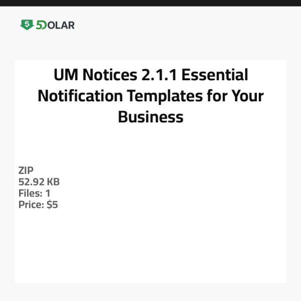 UM Notices 2.1.1 - Essentielle Benachrichtigungsvorlagen für Ihr Unternehmen