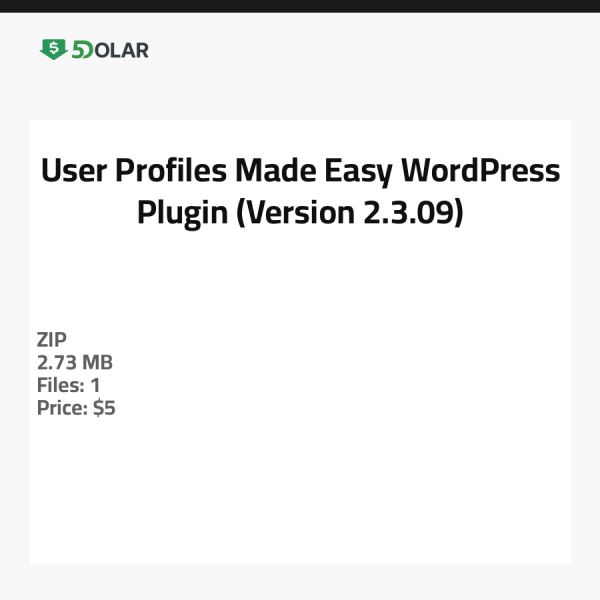 Benutzerprofile leicht gemacht - WordPress-Plugin (Version 2.3.09)
