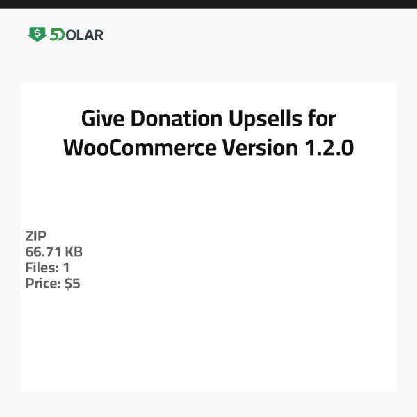 Give Donation Upsells für WooCommerce - Version 1.2.0