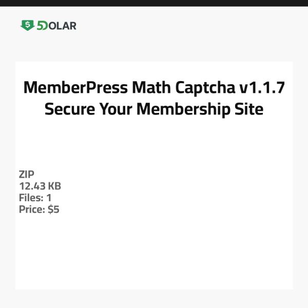 MemberPress Math Captcha v1.1.7 - Sichern Sie Ihre Mitgliedsseite