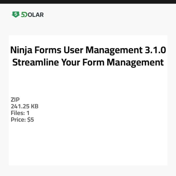 Ninja Forms Benutzerverwaltung 3.1.0 - Optimieren Sie Ihre Formularverwaltung