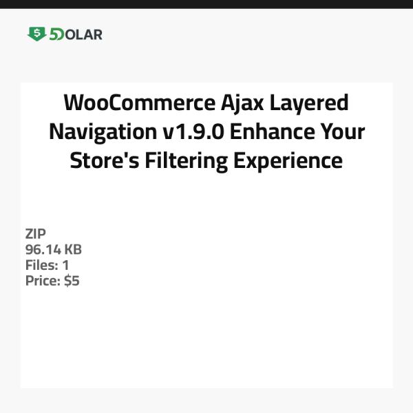 WooCommerce Ajax Layered Navigation v1.9.0 - Verbessern Sie das Filtererlebnis Ihres Shops