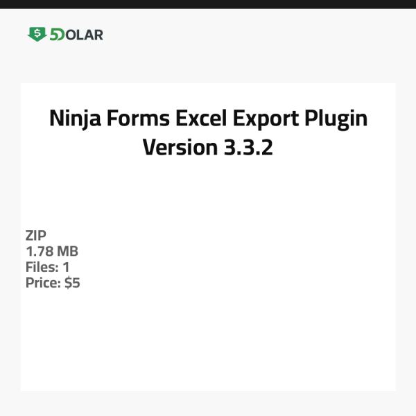 Ninja Forms Excel Export Plugin - Version 3.3.2