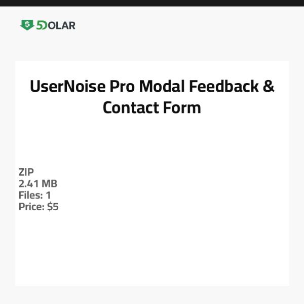 UserNoise Pro - Modal Feedback & Kontaktformular