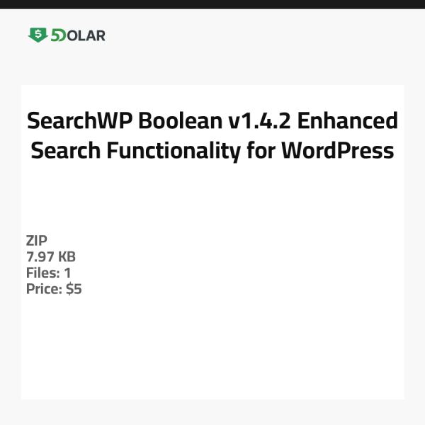 SearchWP Boolean v1.4.2 - Verbesserte Suchfunktionalität für WordPress