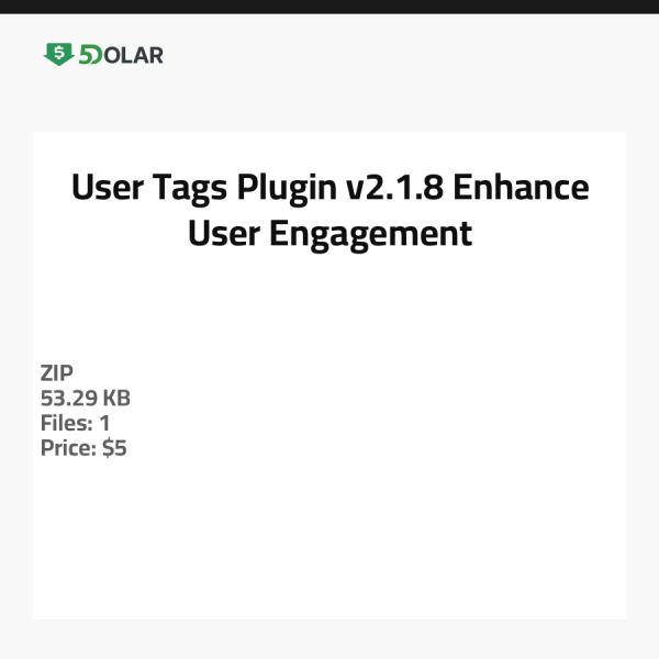 User Tags Plugin v2.1.8 - Benutzerengagement verbessern